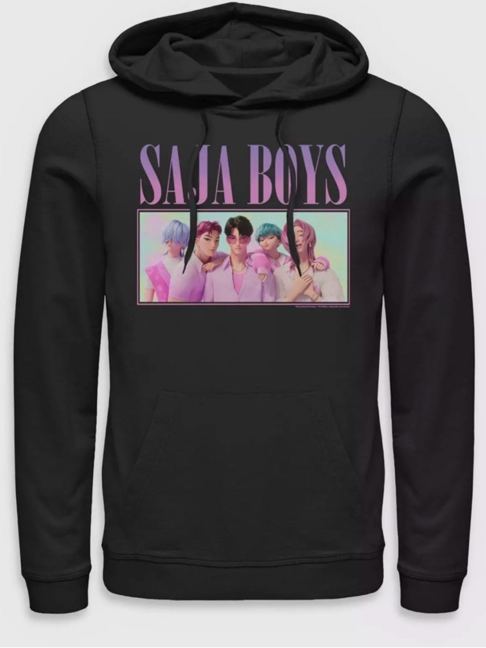 Netflix Saja Boys K-POP Demon Hunters Official Merch Black Hoodie Graphic Unisex